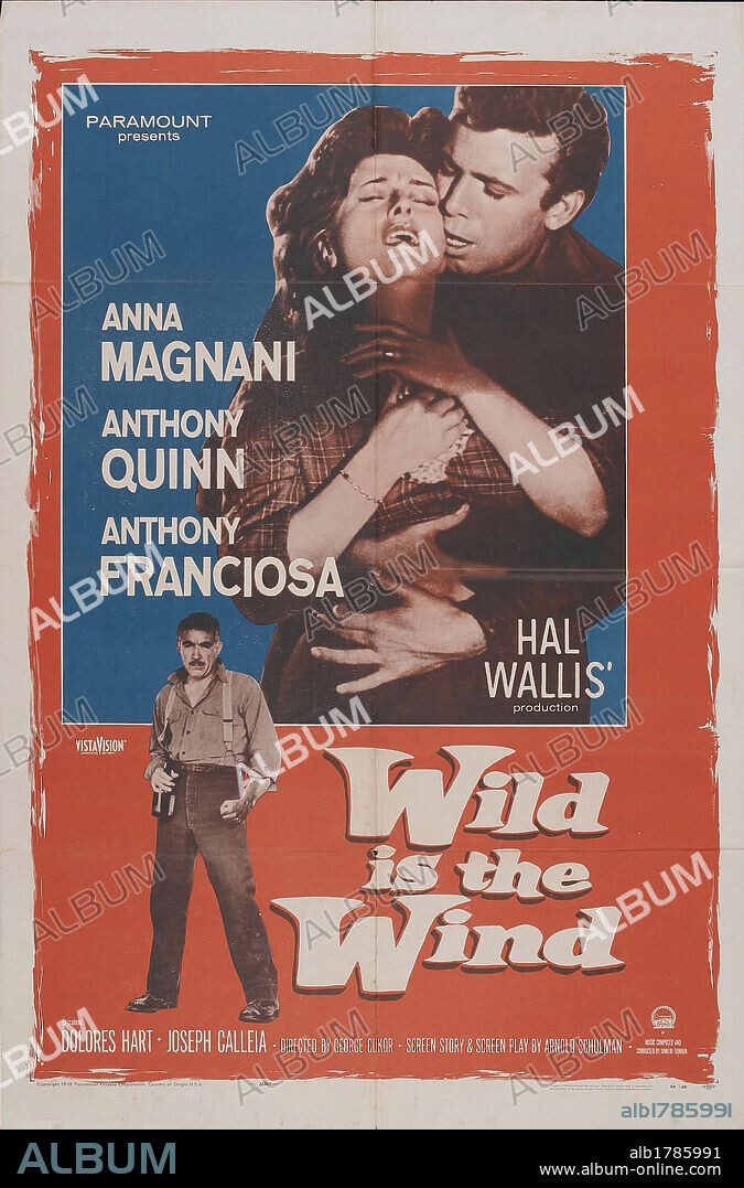 Poster of WILD IS THE WIND, 1957, directed by GEORGE CUKOR. Copyright PARAMOUNT PICTURES.