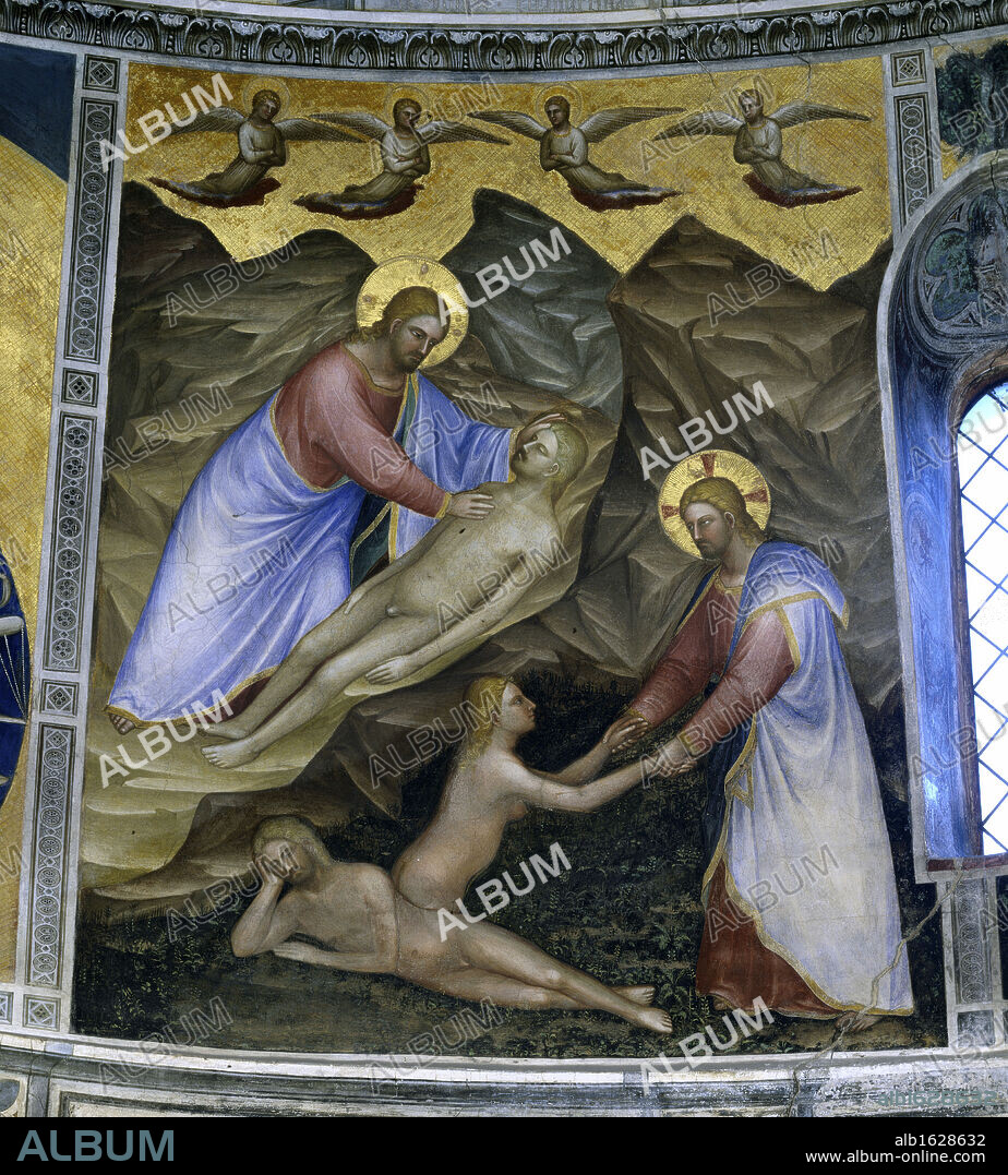 GIUSTO DE' MENABUOI. Creation of Man and Woman   Fresco   Giusto di Giovanni Menabuoi (op. 1363-1393/Italian)   Baptistry of the Cathedral, Padua.