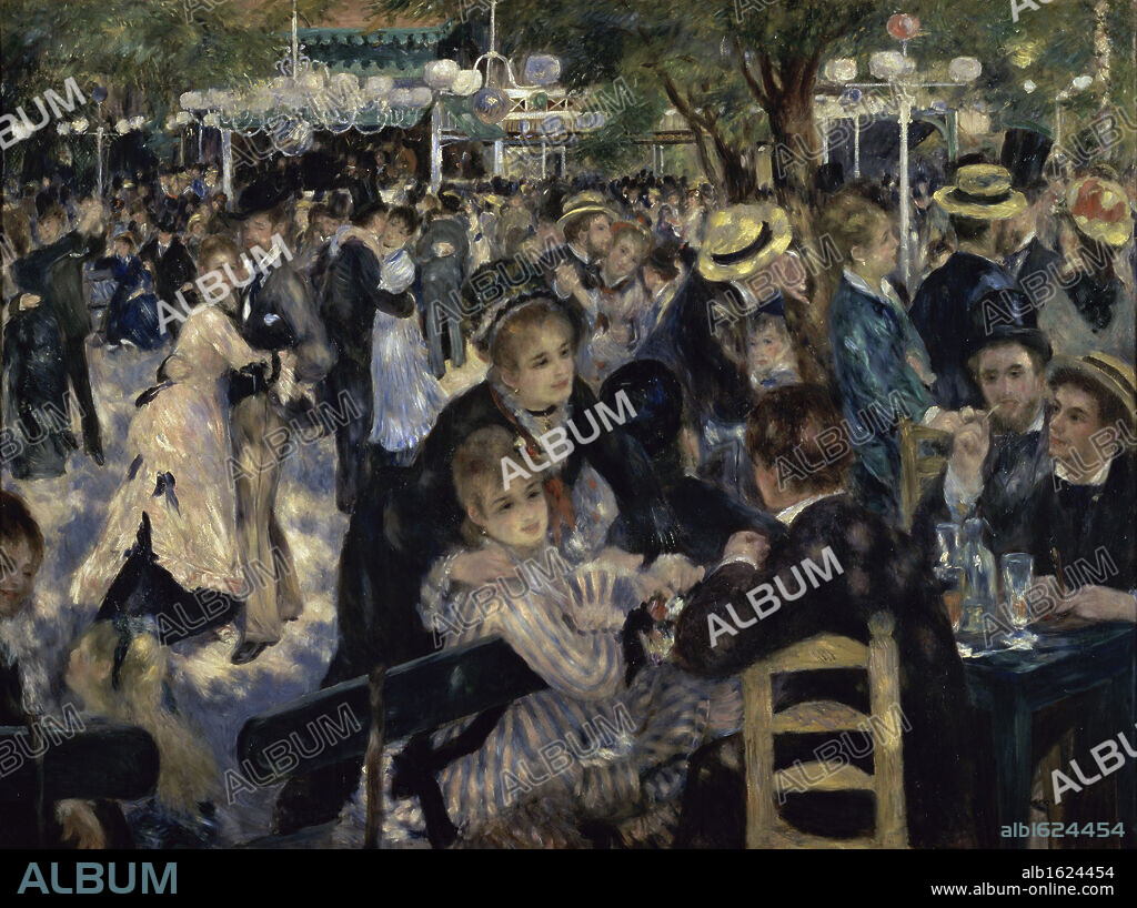 PIERRE AUGUSTE RENOIR. Ball at the Moulin de la Galette, Montmartre  1876   Pierre-Auguste Renoir (1841-1919/French)  Musee d'Orsay, Paris.