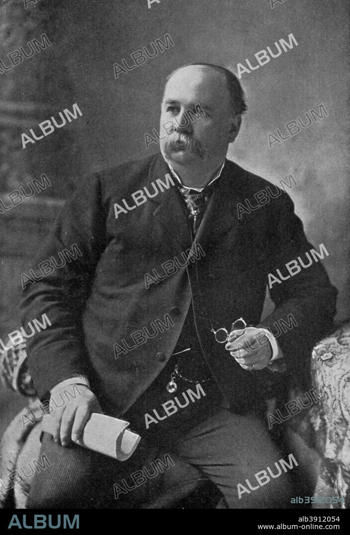 Garret Hobart, American politician, 1898. Hobart (1844-1899) was the 24th Vice-President of the United States, serving under President William McKinley from 1897 until his death. A print from Our Country in War and Relations with All Nations, by Murat Halstead, The United Subscription Book Publishers of America, 1898.