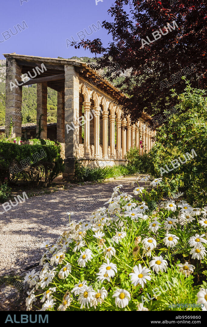 Miramar Monastery, 13th century Gothic arches of the former convent of Santa Margalida in Palma, Valldemossa, Sierra de Tramuntana, Mallorca, Spain.