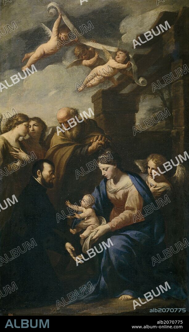 Andrea Vaccaro / 'The Holy Family appears to Saint Cajetan', 17th century, Italian School, Canvas, 123 cm x 76 cm, P00463.