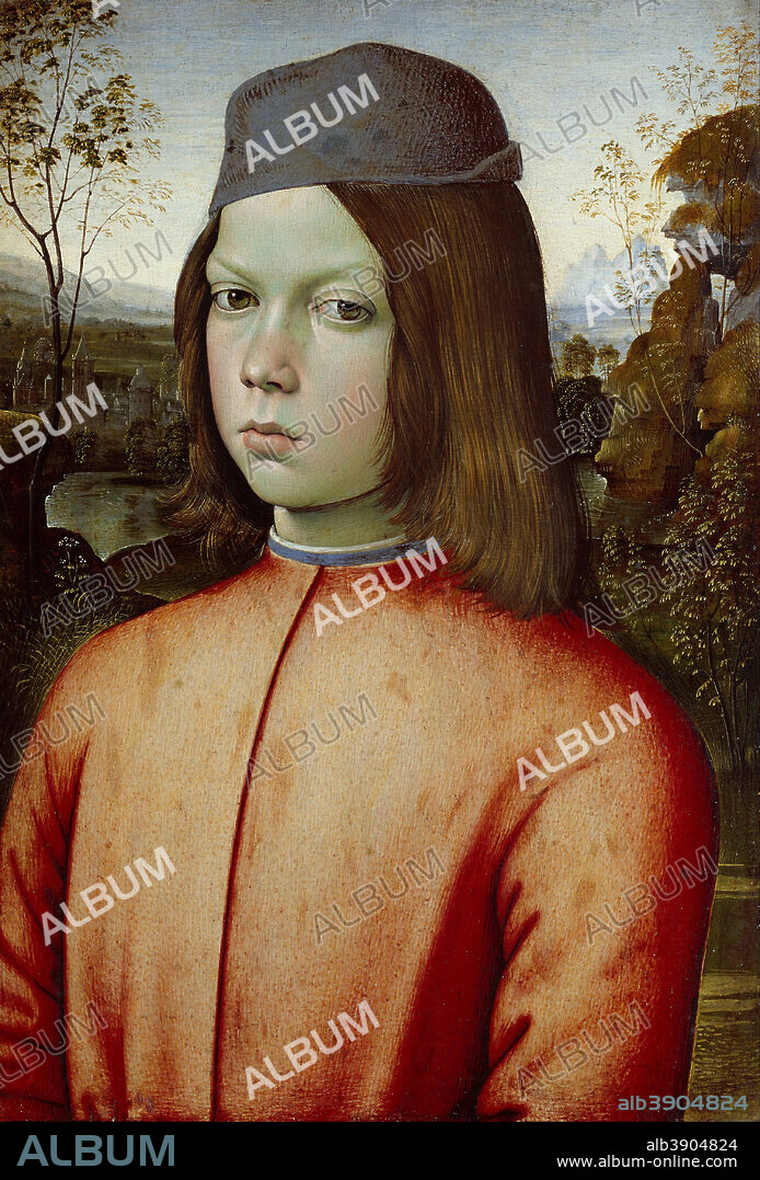 PINTURICCHIO. Portrait of a Boy. Date/Period: 1454 - 1513. Painting. Oil on panel. Height: 500 mm (19.68 in); Width: 355 mm (13.97 in).