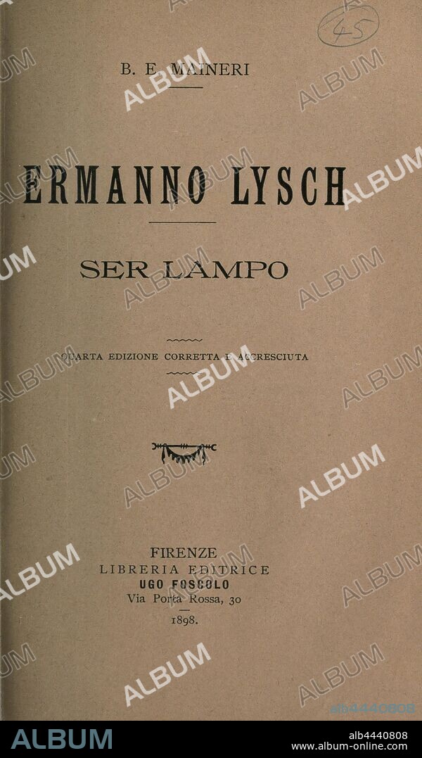 Ermanno Lysch ; Ser Lampo : Maineri, Baccio Emanuele, 1831-1899.