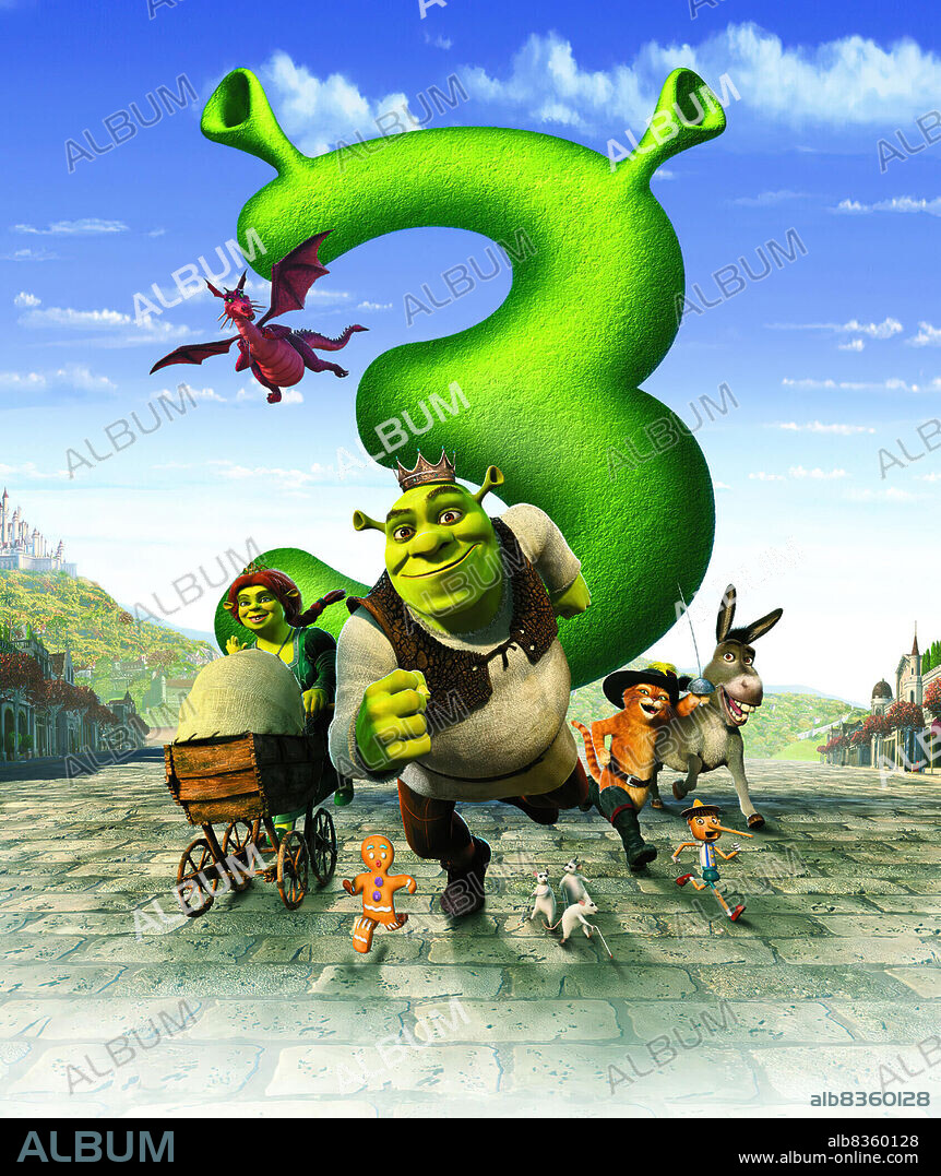 Poster de SHREK TERCERO, 2007 (SHREK THE THIRD), dirigida por CHRIS MILLER y RAMAN HUI. Copyright DREAMWORKS.