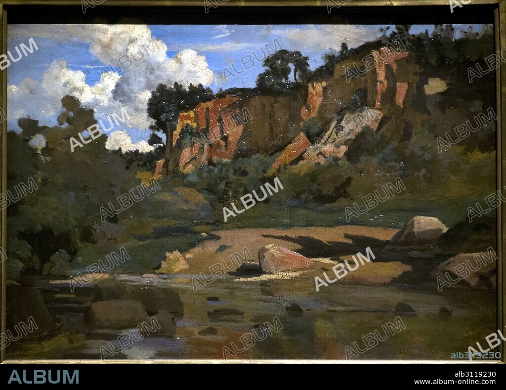 Jean-Baptiste Camille Corot (1796-1875). Pintor paisajista francés. Las Rocas Rojas en Cività Castellana, hacia 1827. Museo Nacional (National Museum). Estocolmo. Suecia.