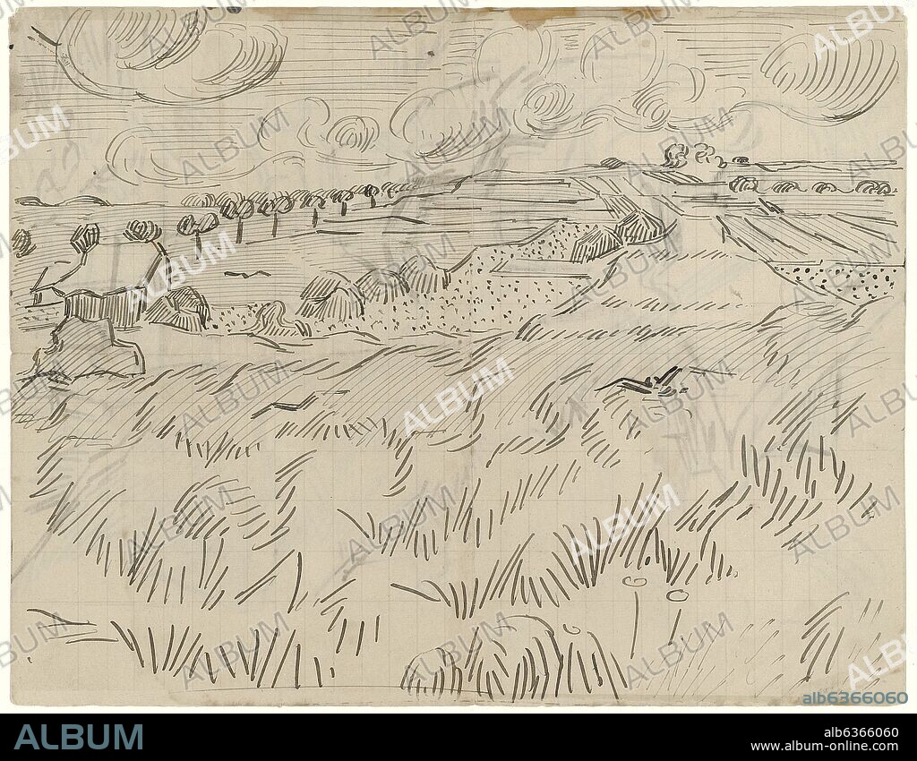 CULTIVOS DE CEREAL - DIBUJO DE UNA CARTA DE VINCENT VAN GOGH A SU HERMANO THEO VAN GOGH - AUVERS-SUR-OISE, 24 DE JULIO DE 1890 - CARTA 908 (651): P8.