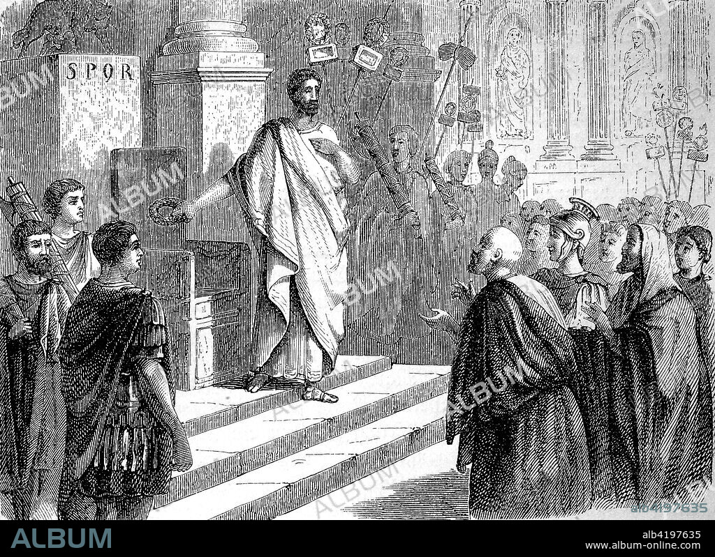 Abdication of Lucius Cornelius Sulla Felix, 138 BC - 78 BC, Sulla, a Roman general and statesman, the story of the ancient Rome, roman Empire, Italy.