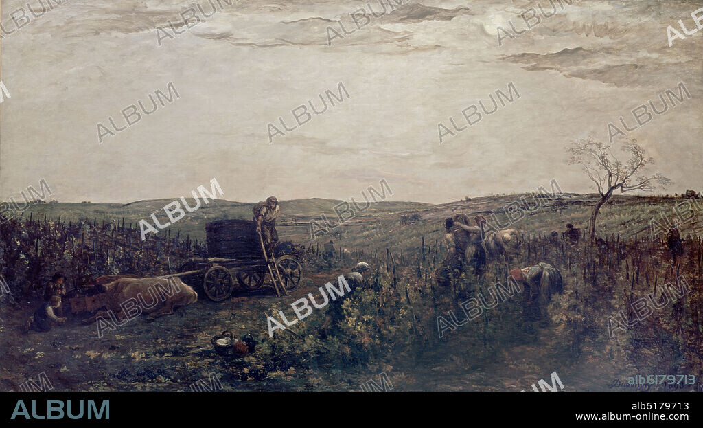 DAUBIGNY CHARLES. LOS VENDIMIADORES EN BORGOÑA - S XIX.