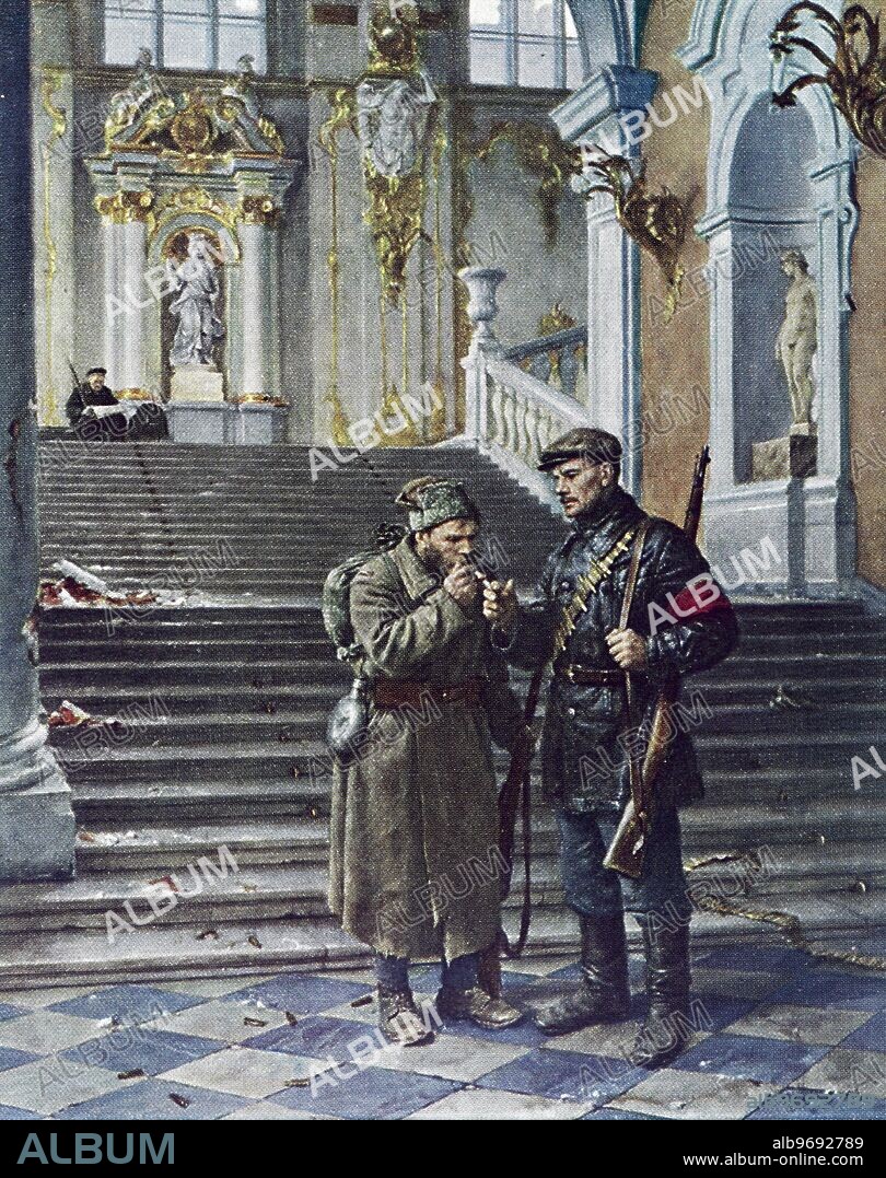 Soviet Painting titled "Occupation of Winter Palace" by V.A. Serov. 1967. Supplied By: SCRSS - Society for Co-operation in Russian & Soviet Studies.