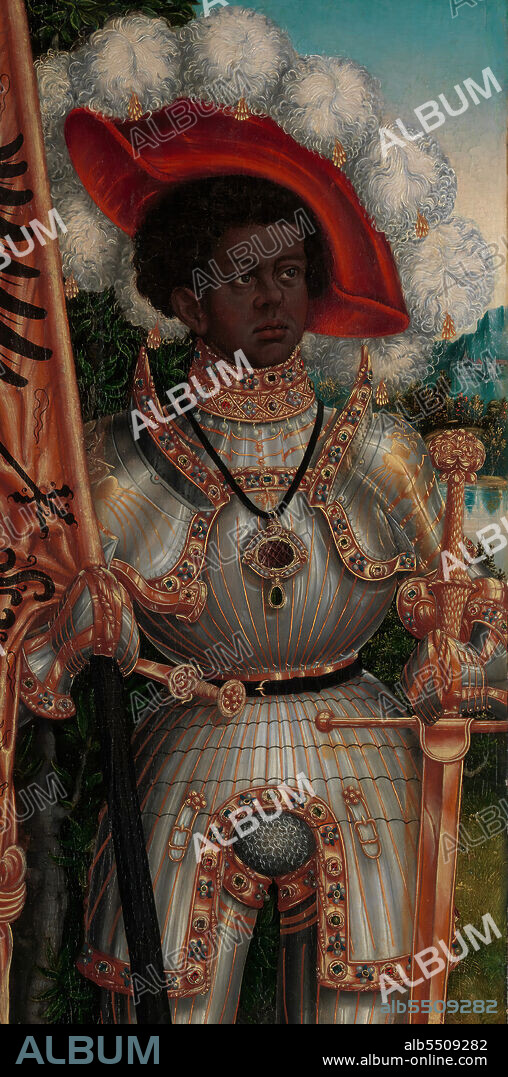 LUCAS CRANACH THE ELDER. Saint Maurice, ca. 1520-25. Detail from a larger artwork.