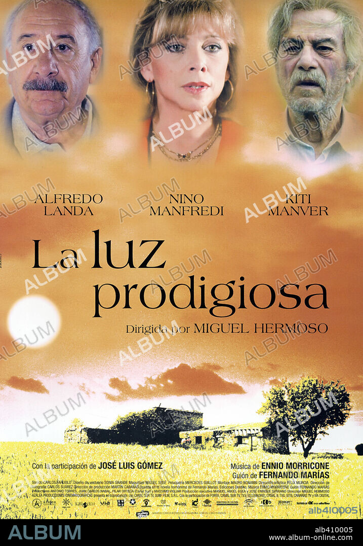 Poster de LA LUZ PRODIGIOSA, 2003, dirigida por MIGUEL HERMOSO. Copyright AZALEA PRODUCCIONES/CANAL SUR/SURF FILMS.