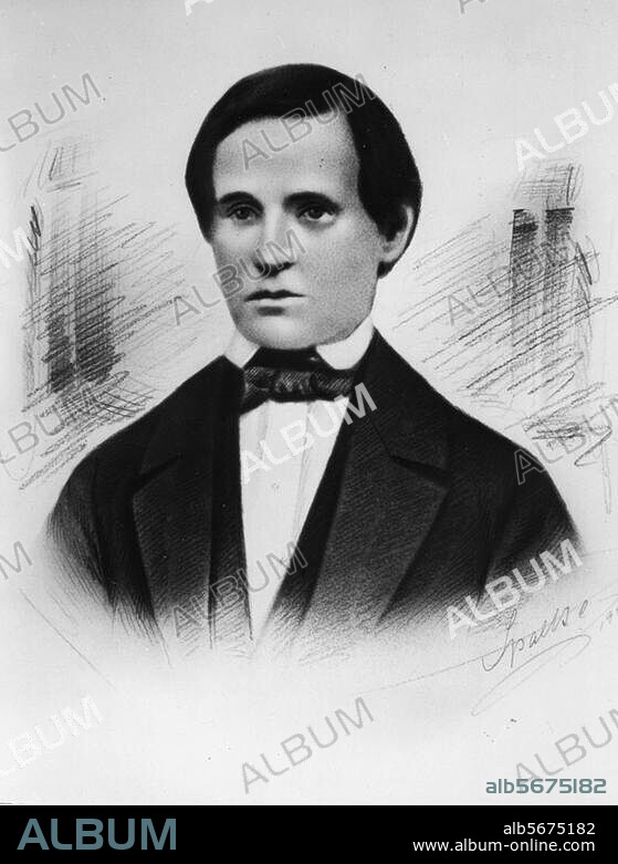 Kellner, Karl Mechaniker, Begründer der optischen Industrie in Wetzlar, geb. 26.3.1826. Porträt. Foto, retuschiert u. mit Zeichenstift ergänzt (sign. Spalke).
