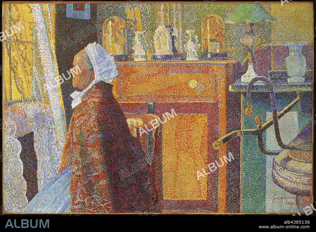 Sunday Afternoon, George Morren (Belgian, 1868-1941), 1892, oil on canvas, 20 x 29-5/16 in. (canvas) 30 x 39 x 4-5/16 in. (framed), Signed and dated in red paint l.r.: George Morren, 189 Stamped in black ink on top stretcher bar and top bar of frame: O HAMMER GALLERIES New York, no. 19136-2, Inscribed in black and red felt tip ink on white tape on top bar of frame: {black} Morren, 602.67| {red} #132 Inscribed in black crayon on left bar of frame: 22452A Label on frame: University of Utah Label on frame: B358700, Allied Van Lines, 97 Inscribed in blue ink on right bar of frame: 7830 Inscribed in red ink on adhesive tape on right bar of frame: 7830| Hammer...|..., European Painting and Sculpture 1800-1945.