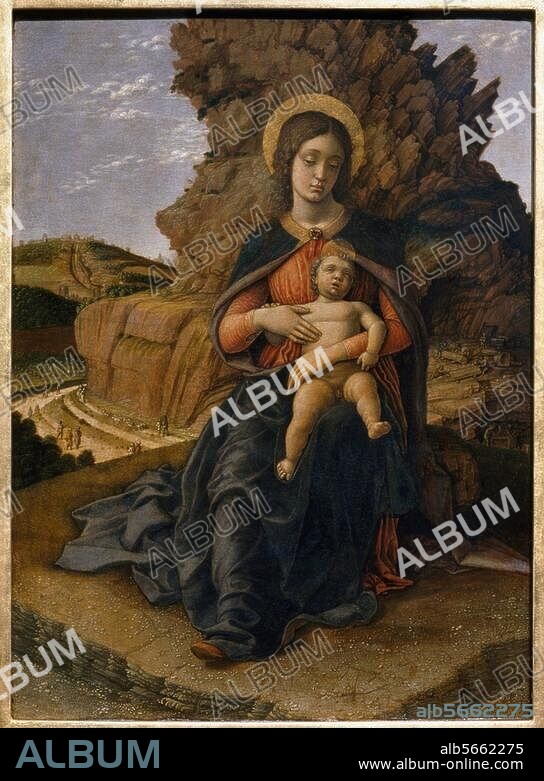 ANDREA MANTEGNA. Mantegna, Andrea. 1431-1506. "Madonna of the caves" (Madonna delle cave), c. 1488/90. Tempera on wood, 29 × 21.5 cm. Inv. No. 1348. Florence, Galleria degli Uffizi.