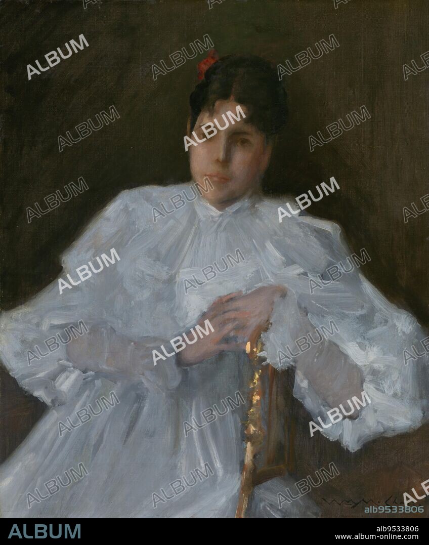 WILLIAM MERRITT CHASE. Girl in White. oil on canvas. Date: ca. 1890.