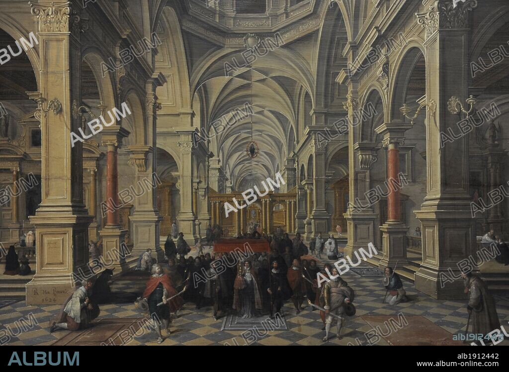 ARTE RENACIMIENTO. HOLANDA. BARTHOLOMEUS VAN BASSEN CORNELISZOON (1590-1652). Pintor y arquitecto holandés de la Edad de Oro holandesa. "VISTA INTERIOR DE UNA IGLESIA", 1624. Gemäldegalerie o Pinacoteca de Berlín. Kulturforum. Museos Nacionales de Berlín (Staatiche Museum). Alemania. Europa.