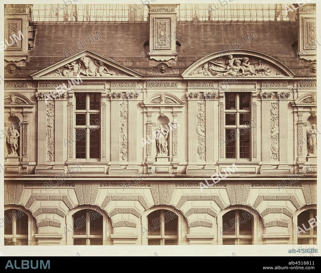 Édouard Baldus, French, 1813-1889, The Louvre, Cour Visconti, between 1853 and 1875, albumenized salt print, Image: 13 1/2 × 17 7/8 inches (34.3 × 45.4 cm).