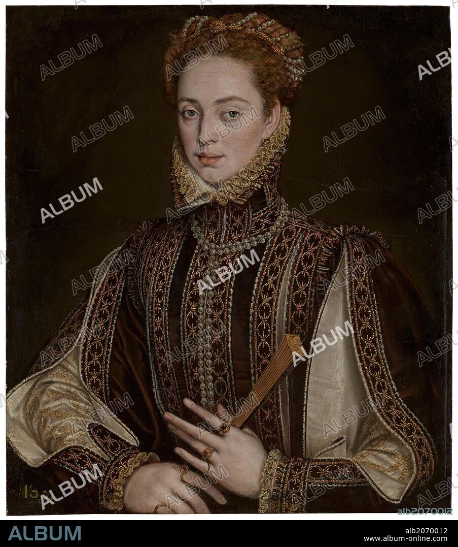 ALONSO SÁNCHEZ COELLO. Alonso Sánchez Coello / 'Lady with Fan', 1570-1573, Spanish School, Oil on panel, 62,6 cm x 55 cm, P01142.