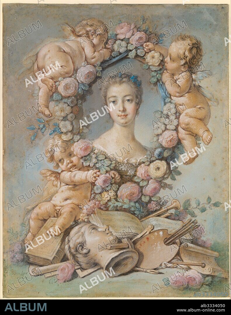 FRANCOIS BOUCHER. Portrait of the Marquise de Pompadour (1721-1764).