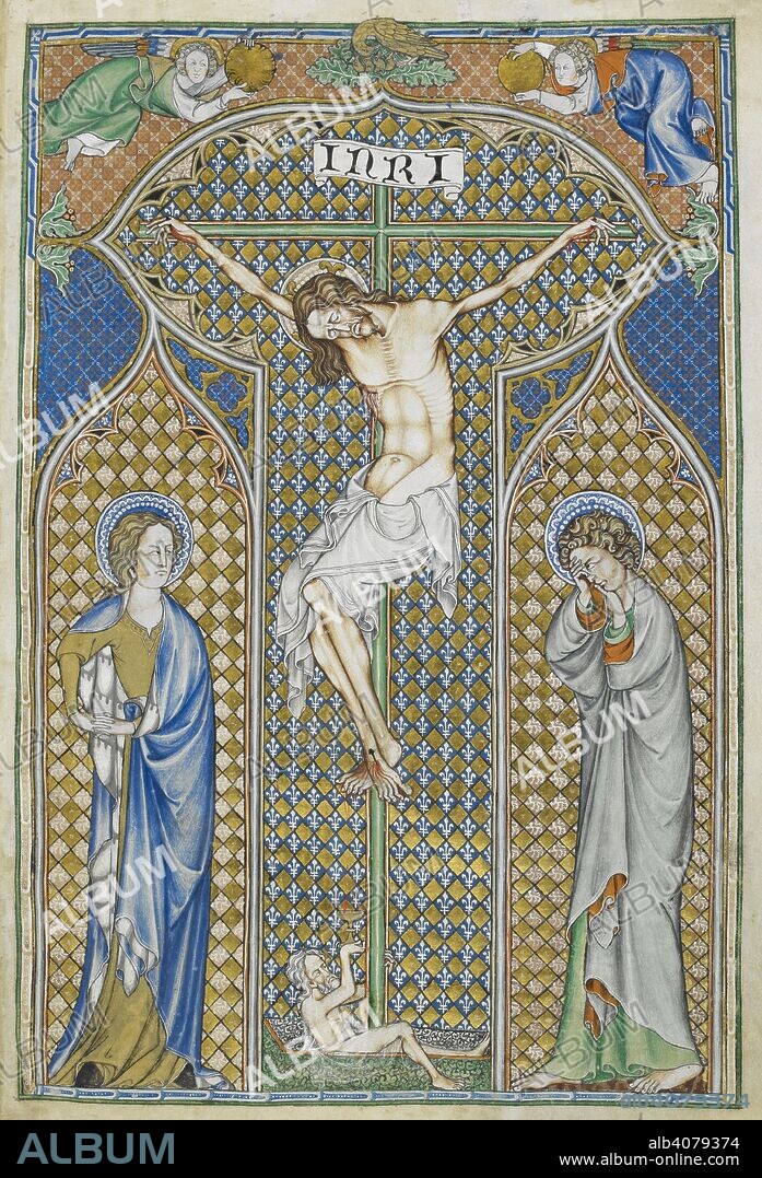 The crucifixion of Christ. Psalter of Robert de Lisle. England [London?]; circa 1310. Image taken from Psalter of Robert de Lisle. Source: Arundel 83, f.132. Language: Latin.