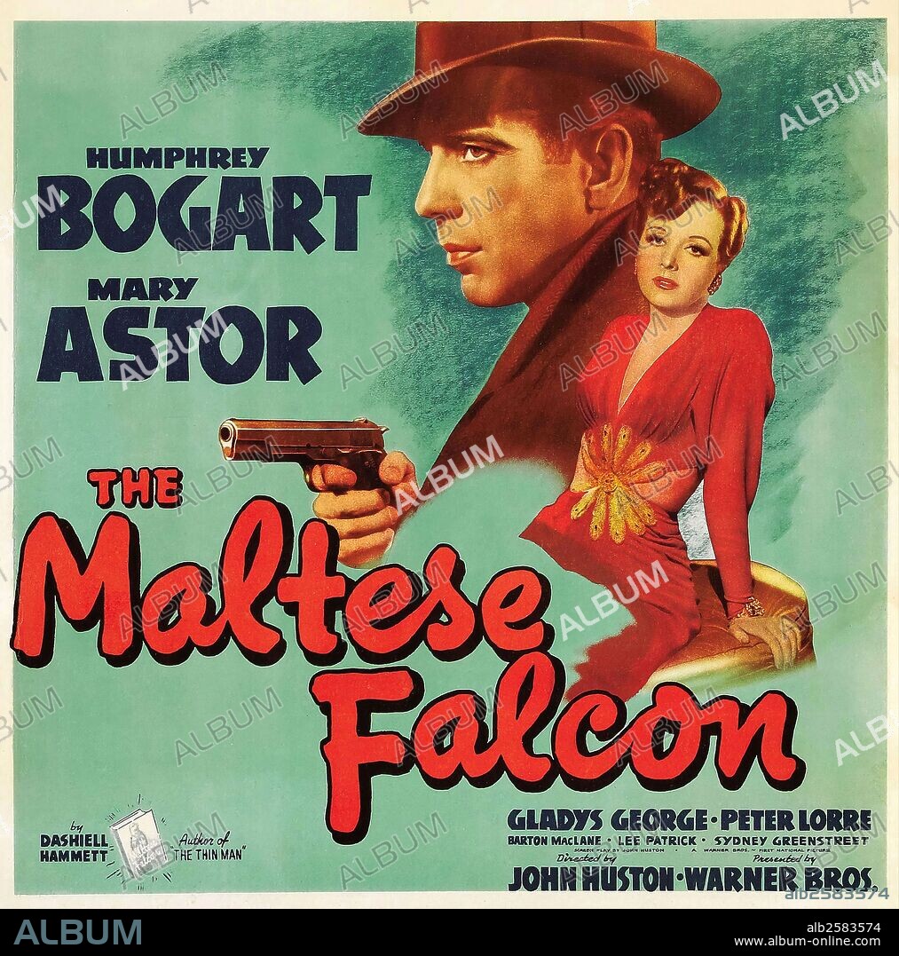 Poster of THE MALTESE FALCON, 1941, directed by JOHN HUSTON. Copyright WARNER BROS/FIRST NATIONAL.