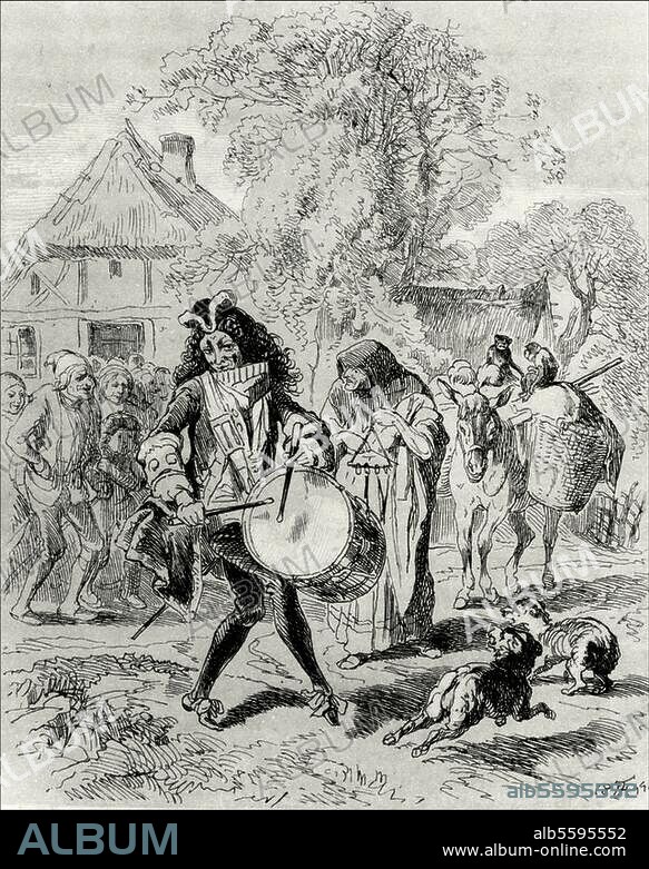 Hoffmann, E.Th. A. 1776-1822. Werke: Der Doppelgänger. - Illustration von Theodor Hosemann. (1807-1875). Federlithographie mit Tonplatte, 1844. Aus: E.T.A.Hoffmann's gesammelte Schriften, Bd. 11, Berlin (G.Reimer), 1844. Berlin, Sammlung Archiv für Kunst und Geschichte.