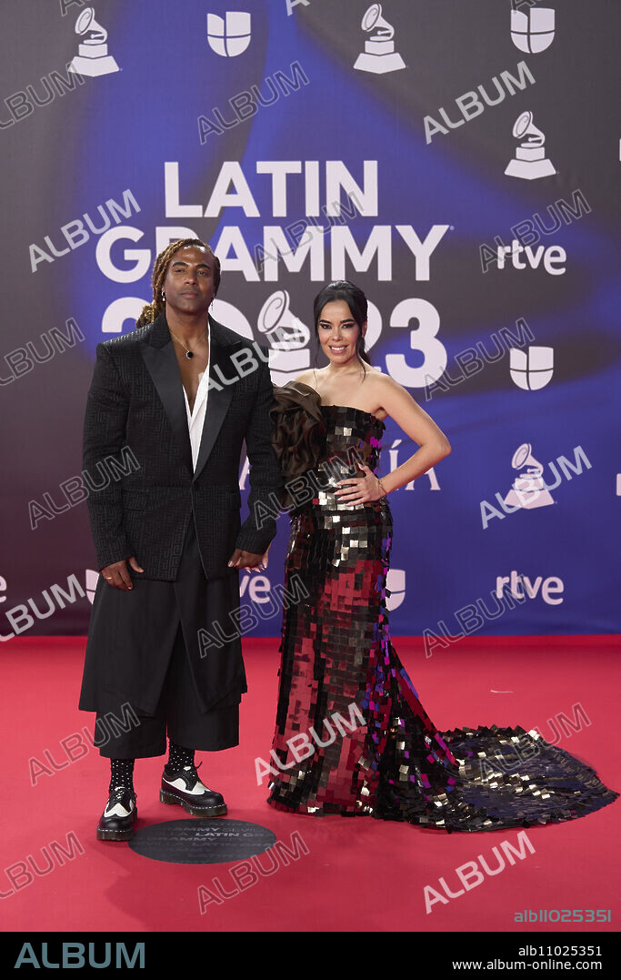 Beatriz Luengo, Yotuel Romero attends the red carpet during the 24th Annual Latin GRAMMY Awards at FIBES on November 16, 2023 in Seville, Spain.