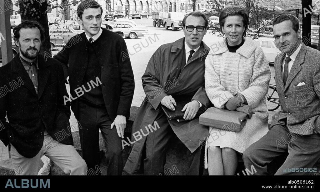 GÖTEBORG 1965-08-20.. Stadsteatern - Lennart Lundh, Klas Jahnberg, Sören Alm, Doris Svedlund, regissören Herman Ahlsell. *** Local Caption *** GT Foto: Alf Weihed / Kamerareportage / TT / Kod: 2524.