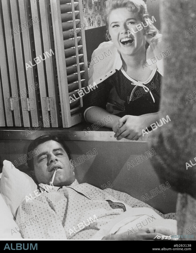 JERRY LEWIS and MARILYN MAXWELL in ROCK-A-BYE BABY, 1958, directed by FRANK TASHLIN. Copyright PARAMOUNT PICTURES.