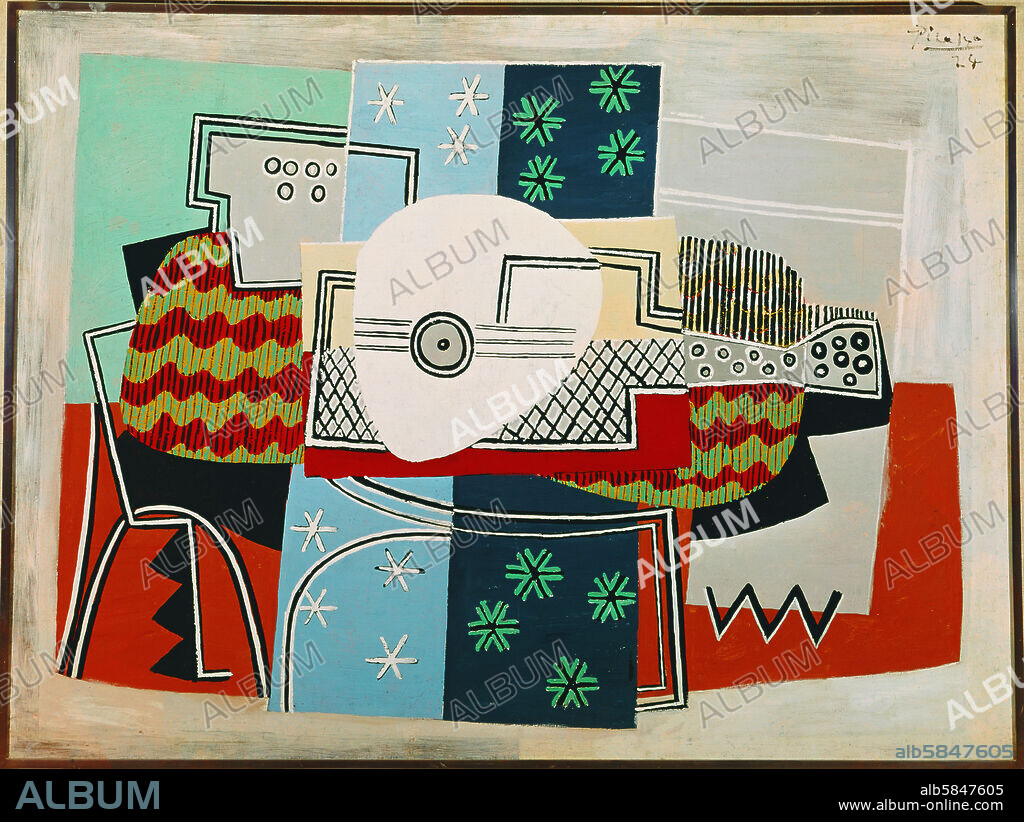 PABLO PICASSO. Still life with guitar, 1924 Canvas.