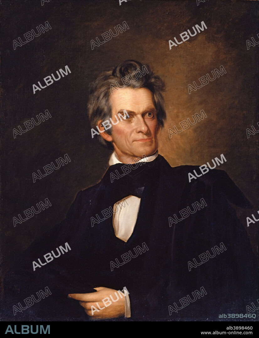 GEORGE PETER ALEXANDER HEALY. John C. Calhoun. Date/Period: Ca. 1845. Painting. Oil on canvas. Height: 919 mm (36.18 in); Width: 741 mm (29.17 in).
