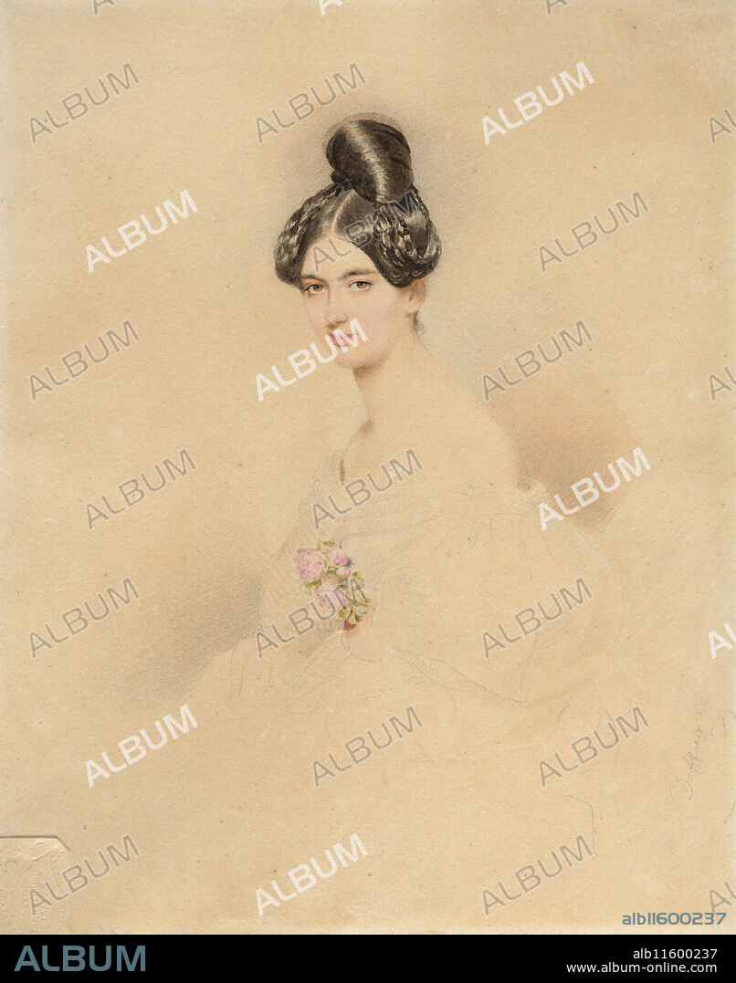 MORITZ MICHAEL DAFFINGER. Portrait of Princess Franziska von Lichtenstein, née Countess Kinsky von Wchinitz und Tettau (1813-1881).