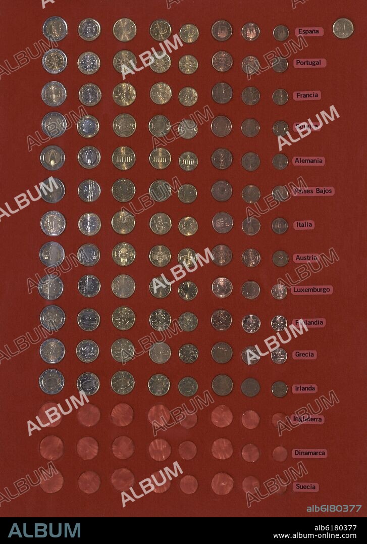 MONEDAS DE EURO DE LOS DIFERENTES PAISES DE LA COMUNIDAD ECONOMICA EUROPEA.