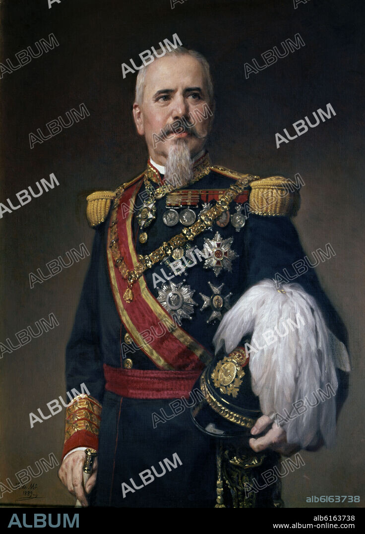 FEDERICO DE MADRAZO Y KUNTZ (1815-1894). ARSENIO MARTINEZ DE CAMPOS (1831/1900) - DECIMONOVENO PRESIDENTE DEL SENADO (1895-1900) - 1889- O/L - 1,00x0,75 - Nº INVENTARIO 61.