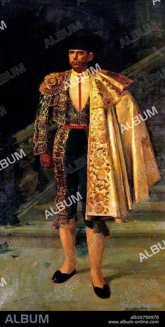 JULIO ROMERO DE TORRES. RETRATO DE RAFAEL GUERRA "GUERRITA" TORERO.