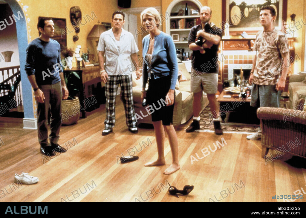 BEN STILLER, CAMERON DIAZ, CHRIS ELLIOT, LEE EVANS y MATT DILLON en ALGO PASA CON MARY, 1998 (THERE'S SOMETHING ABOUT MARY), dirigida por BOBBY & PETER FARRELLY, BOBBY FARRELLY y PETER FARRELLY. Copyright 20TH CENTURY FOX / WATSON, GLEN.