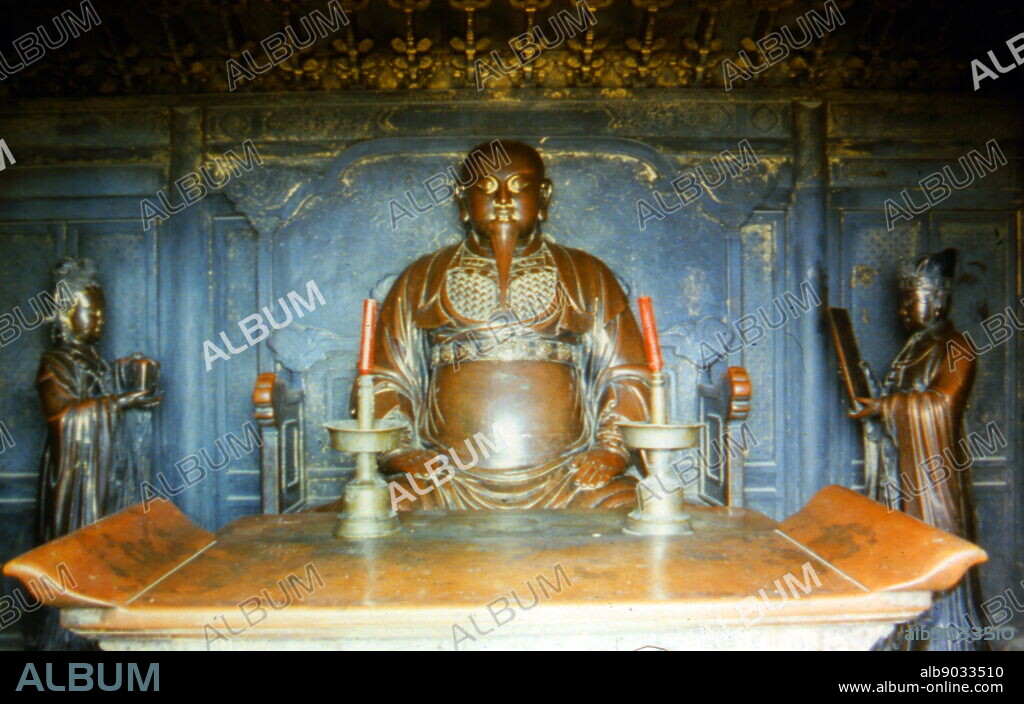 Taoist Deity at a temples associated with the god Xuanwuhe; Wudang Mountains, Hubei, China, just south of Shiyan. The Wudang Mountains are renowned for the practice of Tai chi and Taoism.