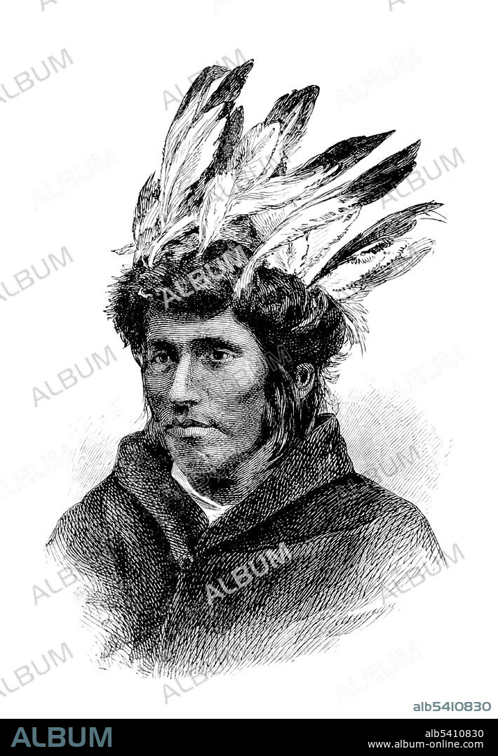 Hole in the Day the Younger (1825-1868) was an Ojibwe Indian chief. During the Dakota War of 1862, he spoke out in favor of joining forces with the Dakota to drive European settlers from Minnesota and threatened to attack and take control of Fort Ripley. He spread a false rumor that the government was drafting Ojibwe men to become soldiers in the Civil War. In reaction to this rumor, a group of Leech Lake Ojibwe burned the Indian Agency in Walker, took prisoners, and marched to Crow Wing. Hole in the Day the Younger was assassinated by gunshot on June 27, 1868 near the Crow Wing Agency by a group of Ojibwe warriors. History of the Sioux War by Isaac Heard and Henry Benjamin Whipple, 1863 (cropped and cleaned).