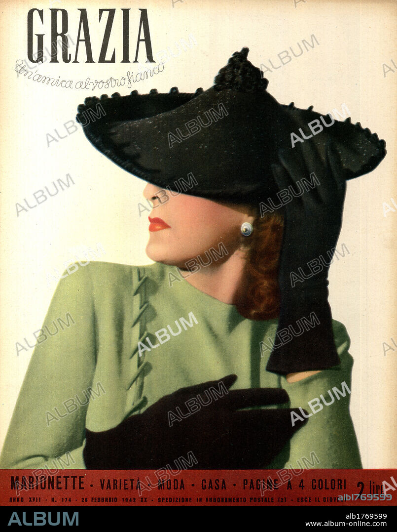 Cover of 'Grazia'. Cover of the 174th issue of the weekly magazine 'Grazia'. Italy, 26th February 1942.