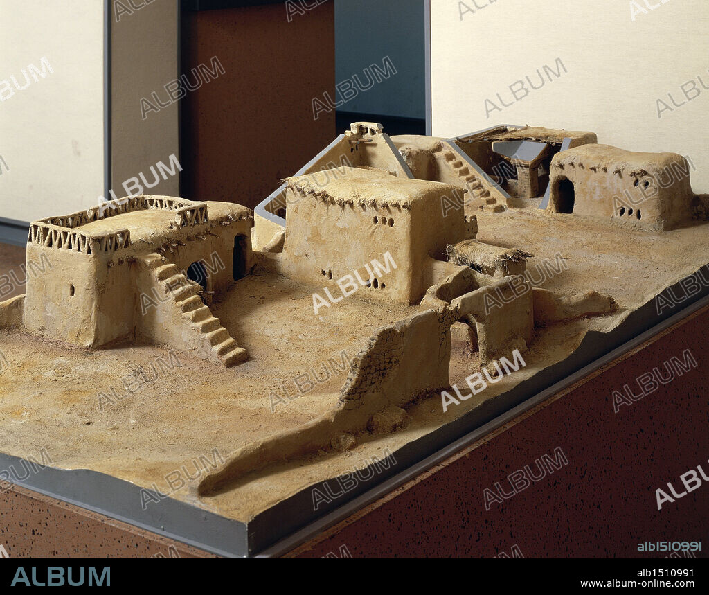 Reconstruction of houses of the prehistoric village of Aaiun in Mesopotamia.