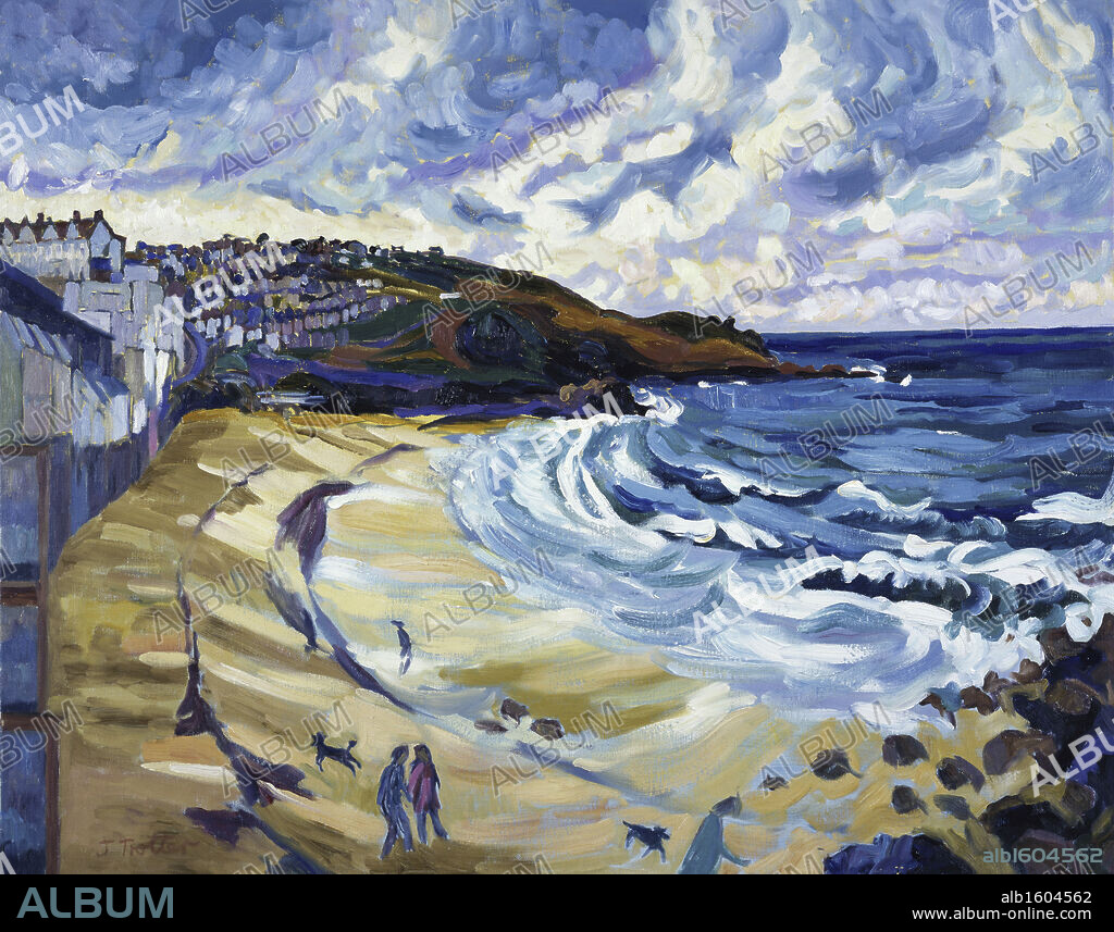 Beach, St. Ives  Josephine Trotter (b.1940/British)  Oil on Canvas.