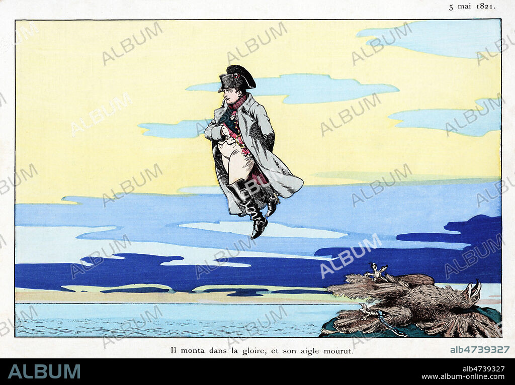 Il monta dans la gloire et son aigle mourut (5 ma 1821). illustration vers 1893 par JOB (1858-1931) pour Le grand Napoleon des petits enfants par Jules de MARTHOLD (1847-1927). Credit : Coll. Jonas/KHARBINE-TAPABOR.