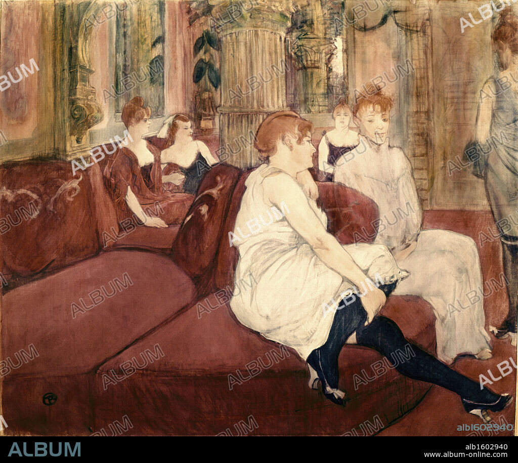 HENRI DE TOULOUSE LAUTREC. In the Salon at the Rue des Moulins   1894  Henri de Toulouse-Lautrec (1864-1901 French)   Oil on canvas  Musee Toulouse-Lautrec, Albi, France.