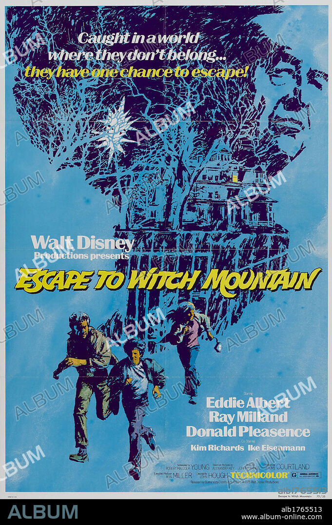 Poster de LA MONTAÑA EMBRUJADA, 1975 (ESCAPE TO WITCH MOUNTAIN), dirigida por JOHN HOUGH. Copyright WALT DISNEY PRODUCTIONS.