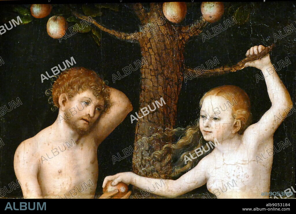 Adam and Eve painted in 1520-1525, by Lucas Cranach the Elder.