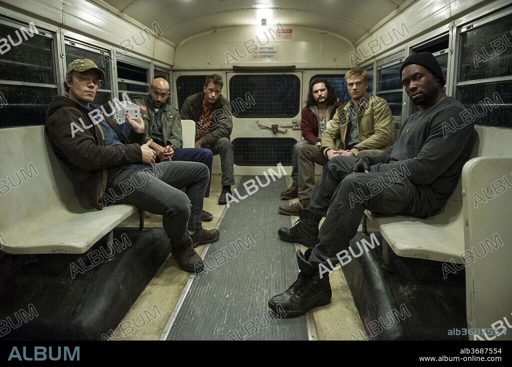 ALFIE ALLEN, AUGUSTO AGUILERA, BOYD HOLBROOK, KEEGAN-MICHAEL KEY, THOMAS JANE y TREVANTE RHODES en PREDATOR, 2018 (THE PREDATOR), dirigida por SHANE BLACK. Copyright 20th Century-Fox/Davis Entertainment / TSG Entertainment.