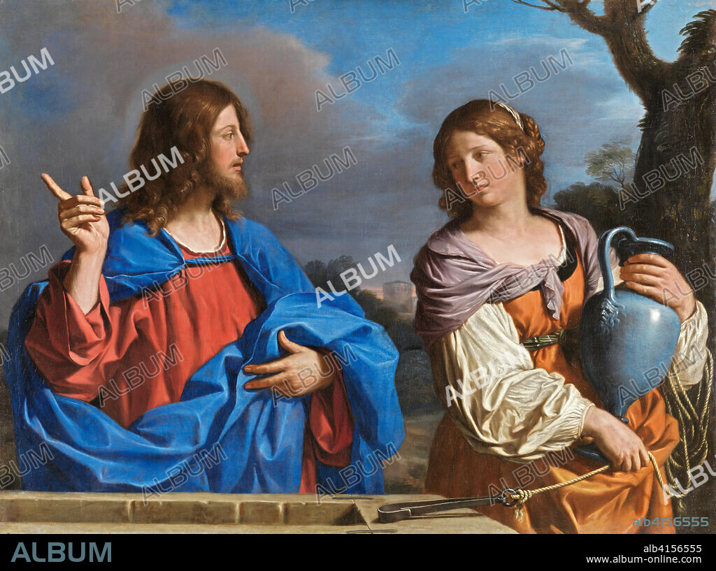GIOVANNI FRANCESCO BARBIERI. Guercino (Cento, 1591 - Bologna, 1666). Christ and the Woman of Samaria at the Well (ca. 1640 - 1641). Oil on canvas. 116 x 156 cm.