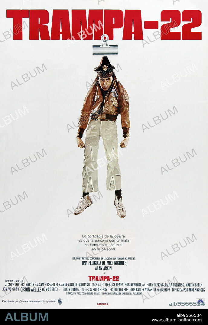 Poster de TRAMPA 22, 1970 (CATCH-22), dirigida por MIKE NICHOLS. Copyright PARAMOUNT/FILMWAYS.
