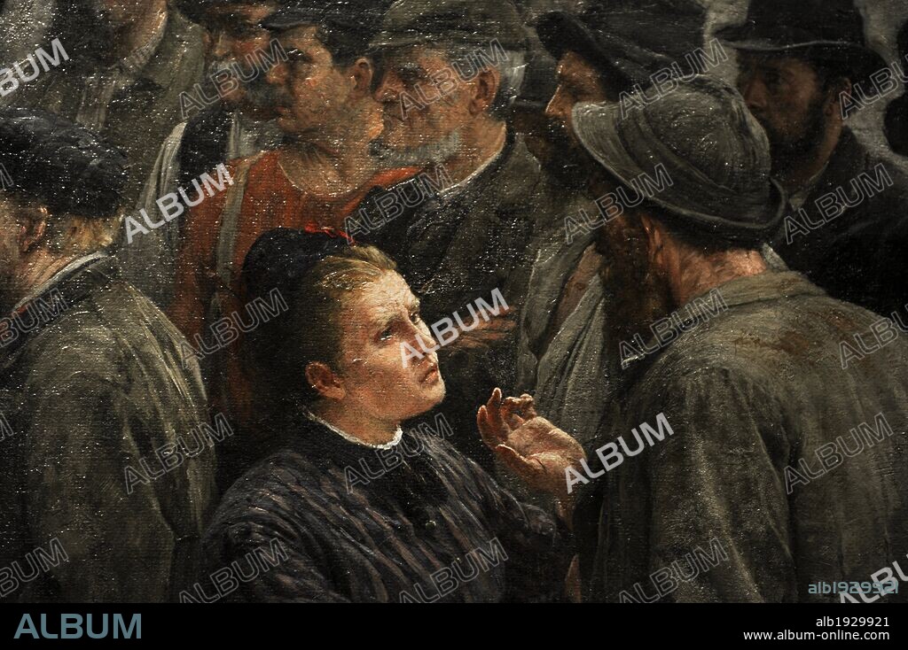 Robert Koehler (1850-1917). Germany painter. The Strike, 1886. Detail. Oil on canvas. 281,30 x 184,47 cm. The German Historical Museum. Berlin. Germany.
